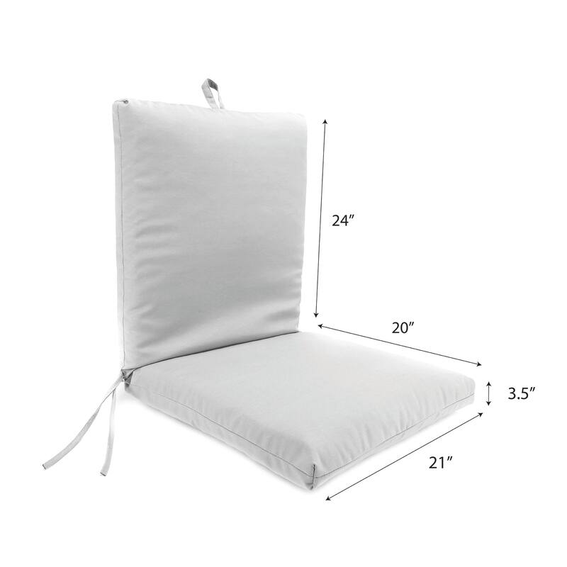 21" x 44" Aqua Solid Outdoor Chair Cushion with Ties and Loop - 44'' L x 21'' W x 3.5'' H