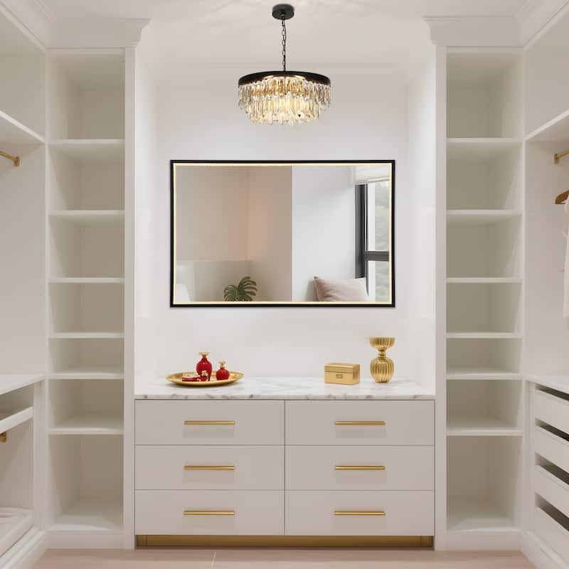 Modern Crystal 9-Light Drum Chandelier for Dining Room Bedroom - Gold