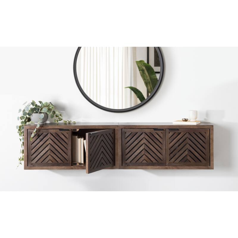 Kate and Laurel Mezzeta Decorative Wood Wall Cabinet