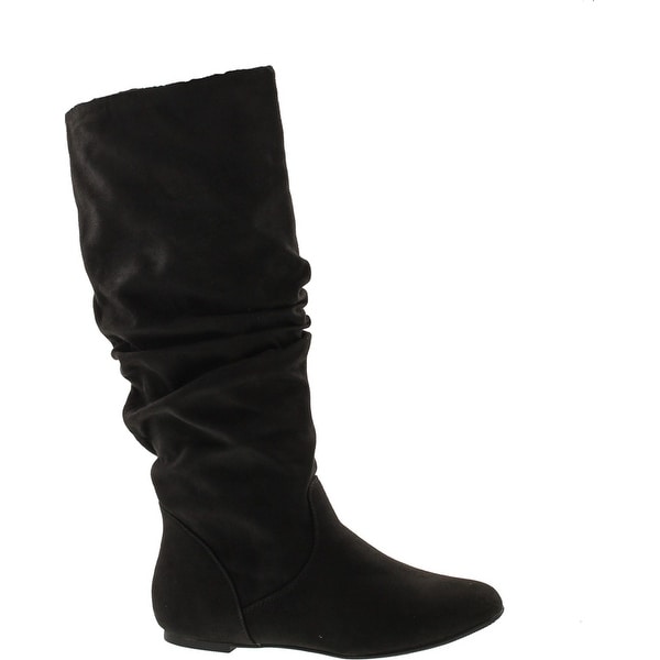 black suede slouch booties