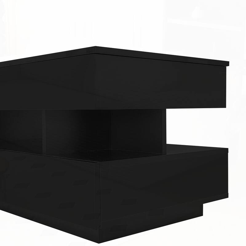 Lift-Top Coffee Table with High-Gloss Finish for Living Room