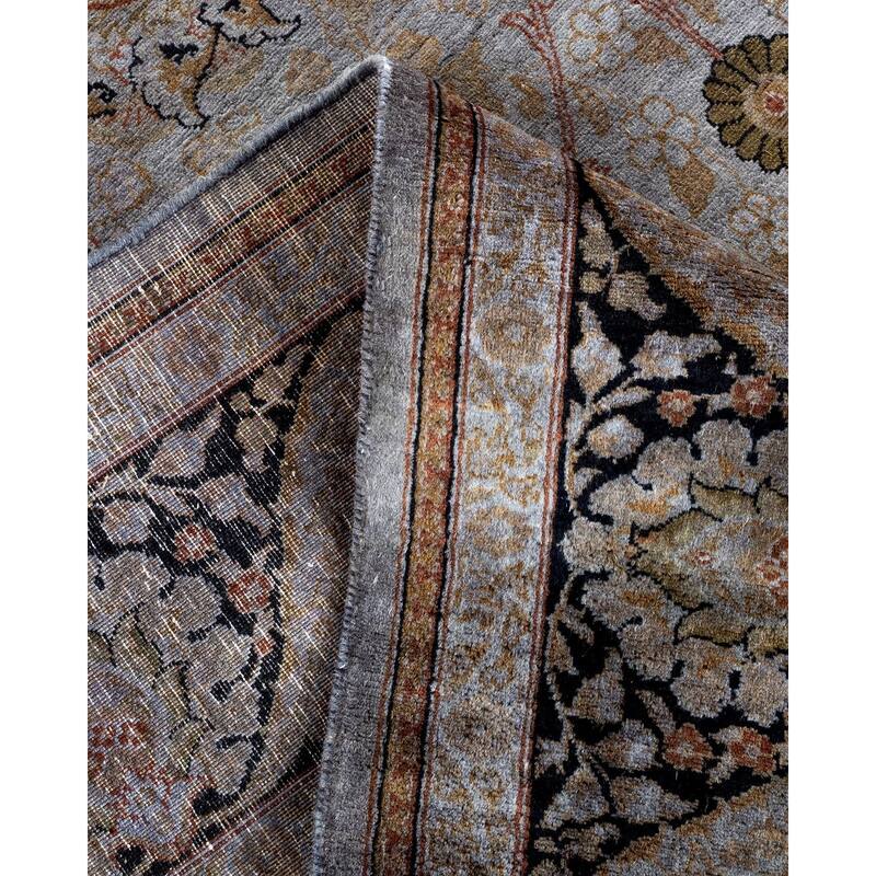 Overton Hand Knotted Wool Vintage Inspired Modern Contemporary Overdyed Gray Area Rug - 6' 2" x 9' 4"