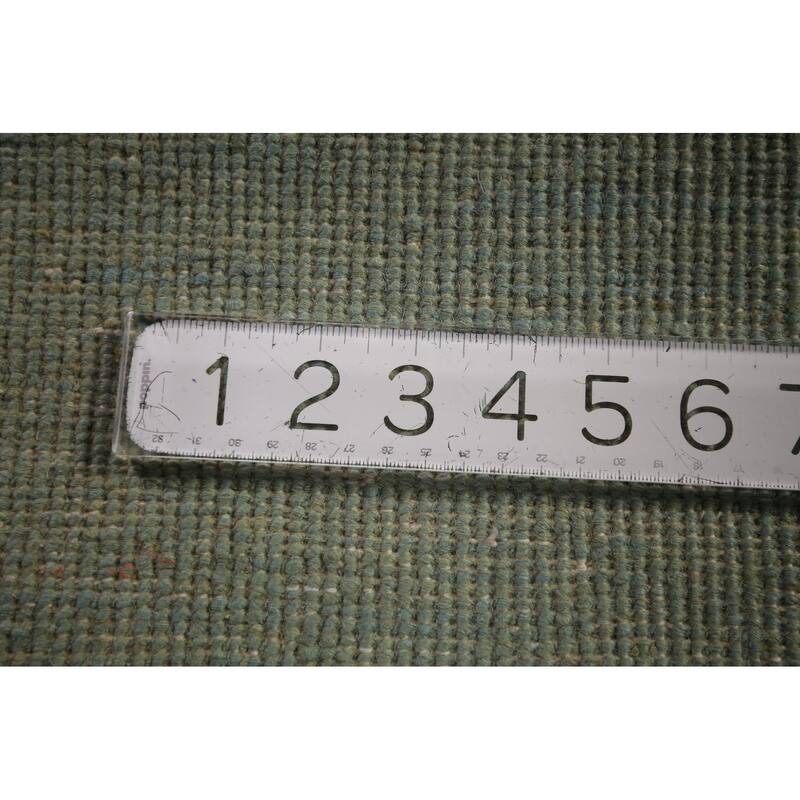 Green Modern Gabbeh Oriental Foyer Rug Hand-Knotted Wool Carpet - 3'1" x 4'10"