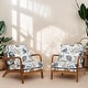 preview thumbnail 2 of 7, EROMMY Floral Accent Chair, Mid Century Modern Upholstered Armchair with Wood Frame and Cushion for Living Room Set of 2 Chairs