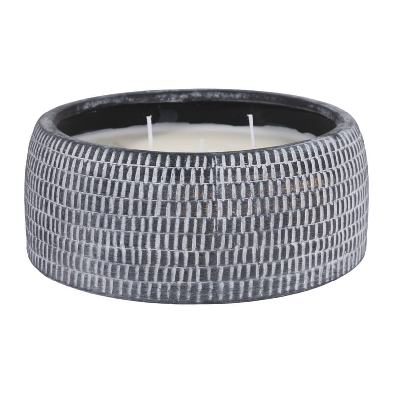 Decorative Textured Ceramic Neroli and Basil Scented Candle