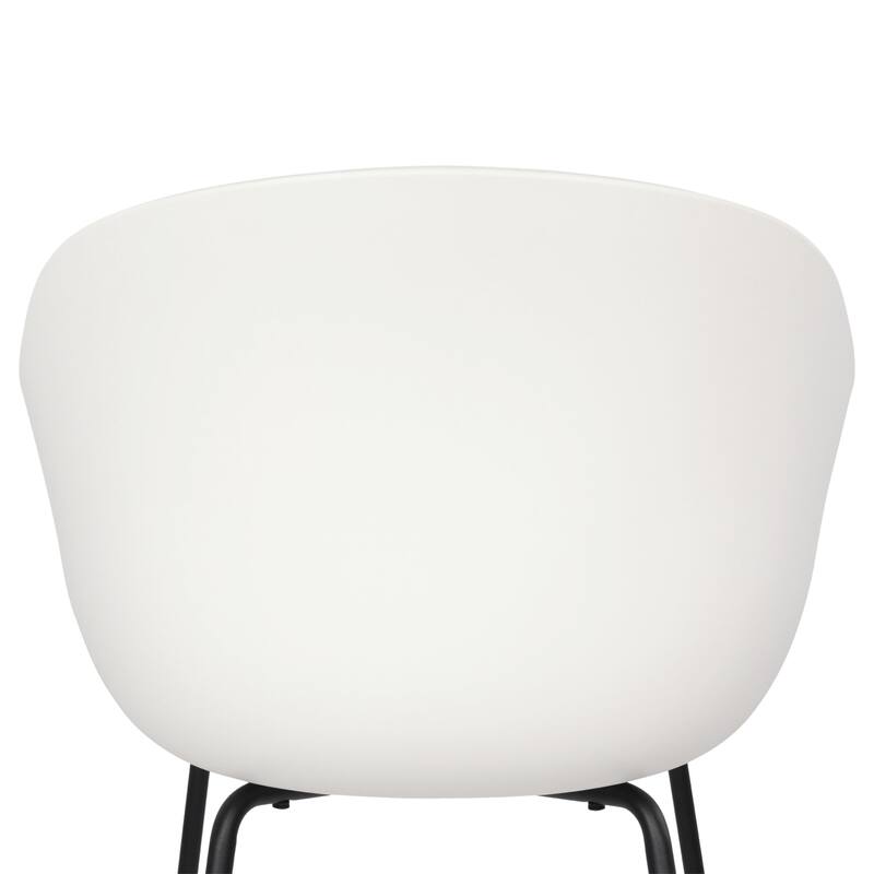 Furnish Theory Curve-K ML Indoor/Outdoor Dining Armchairs Arm Chairs w Polypropylene Shell & Powder-Coated Steel Legs (Set of 2)