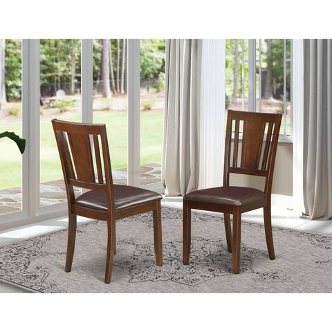 East West Furniture Modern Dudley Mahogany 2 Dining Chairs - Set of 2 (Seat's Type Options)