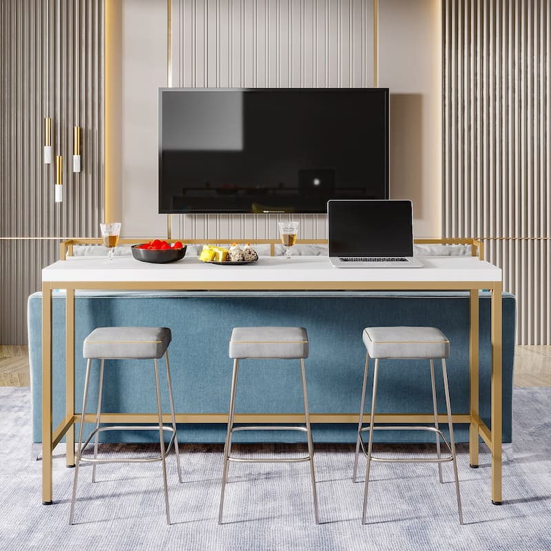 70.9" Extra Long Sofa Console Table, Behind The Couch Table Narrow Entryway Table