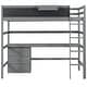 preview thumbnail 10 of 12, Wood Twin Size Loft Bed with Desk, Blackboard, Storage Box, Shelf and 3 Drawers