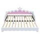 preview thumbnail 17 of 24, Twin Size PU Leather Crown Extending Daybed w/LED Lights, Princess Bed
