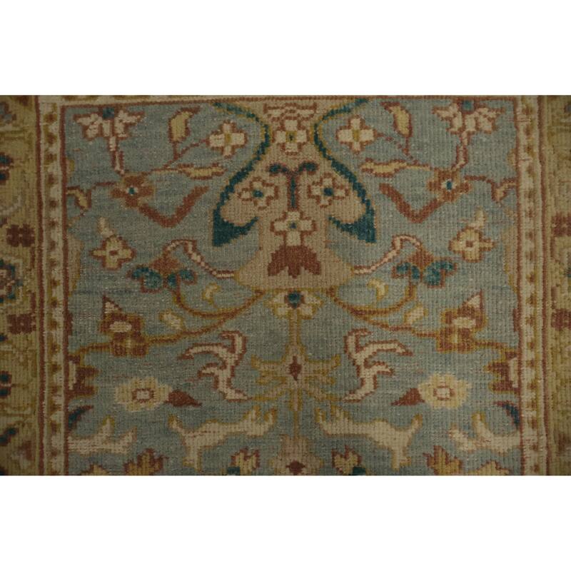 Hand Knotted Oriental 100% Wool Carpet Traditional All-Over Navy Blue & Blues Ziegler Area Rug - 3' 9'' X 2' 0''