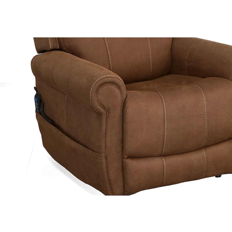 Stewart Amber Brown Power Lift Recliner with Power Headrest & Lumbar by Flexsteel