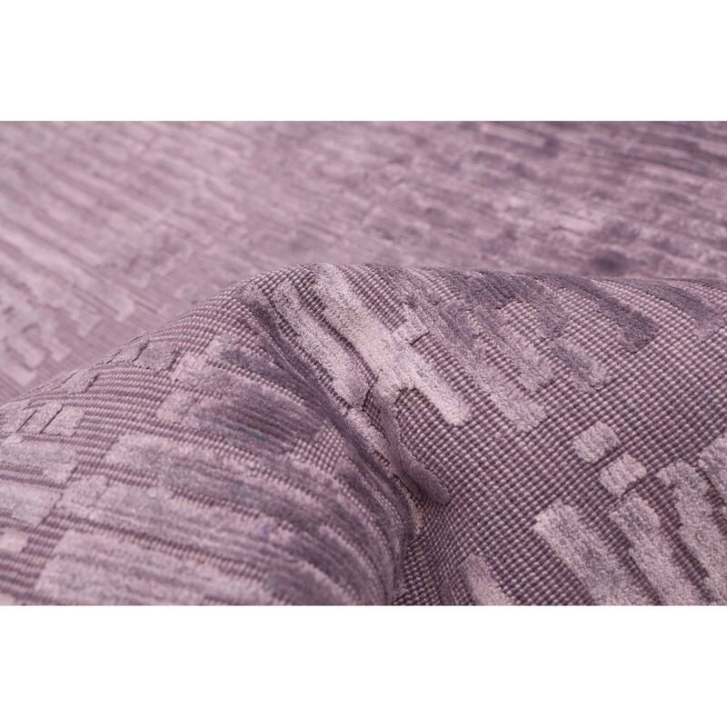 ECARPETGALLERY Hand Loomed Elysian Purple Viscose, Wool Rug - 5'0 x 8'0