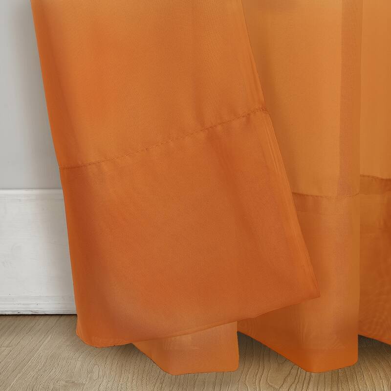 No. 918 Calypso Voile Sheer Rod Pocket Curtain Panel, Single Panel