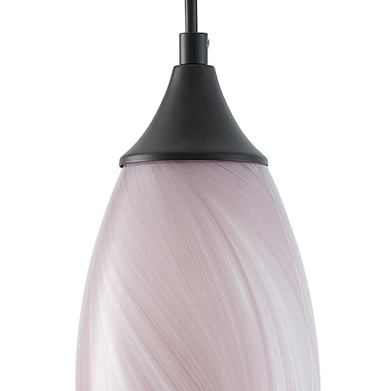 Black Metal and Glass Pendant Light for Kitchen Island Dining Room