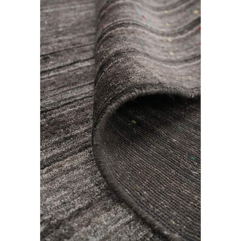 Hand Knotted Oriental Viscose Silk Carpet Tribal Animal Pictorial Greys & Charcoal Gabbeh Area Rug - 12' 0'' X 8' 11''