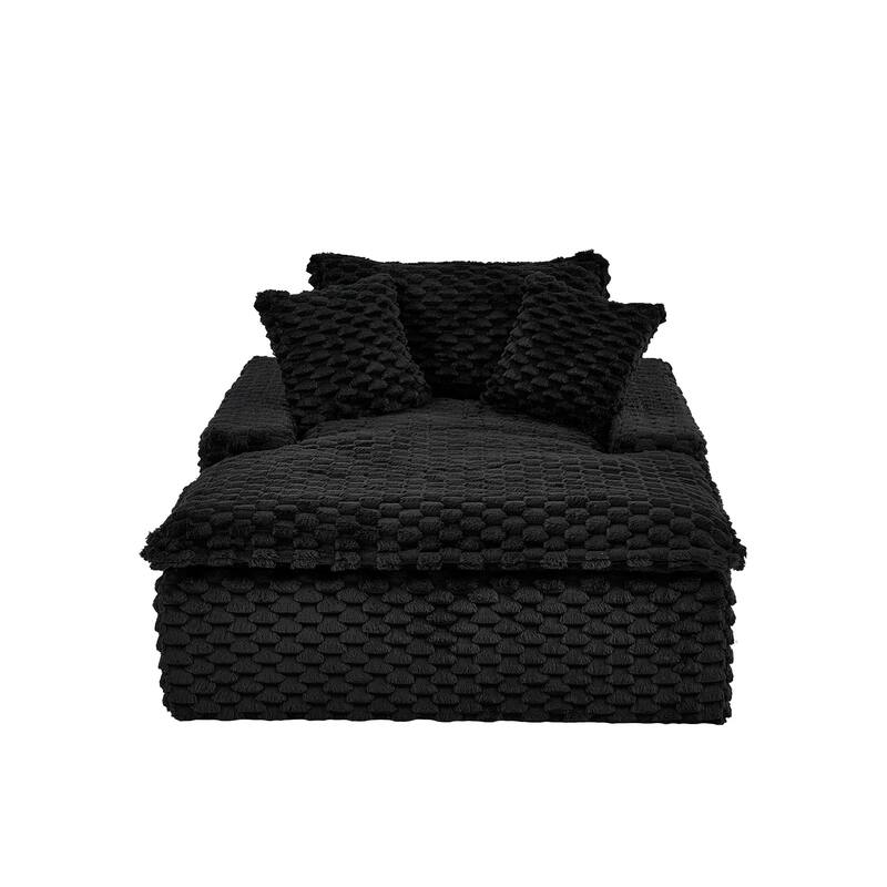 51" Oversized Chaise Lounge Upholstered Chair Indoor Single Sofa with 2 Pillows for Living Room Bedroom