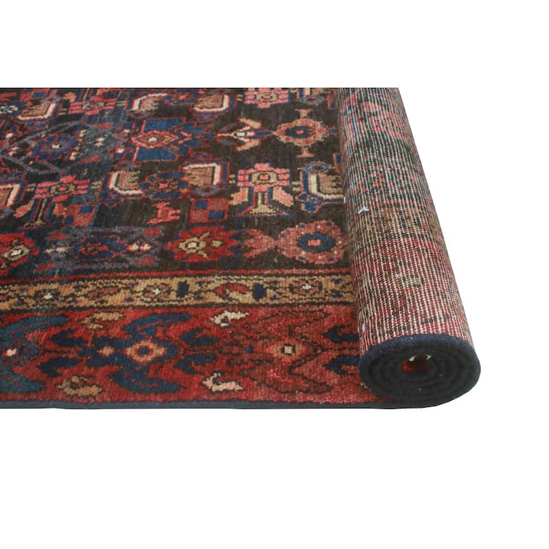 Fine Vintage Distressed Adalbrec Charcoal/Rust Runner - 2'11" x 10'6"