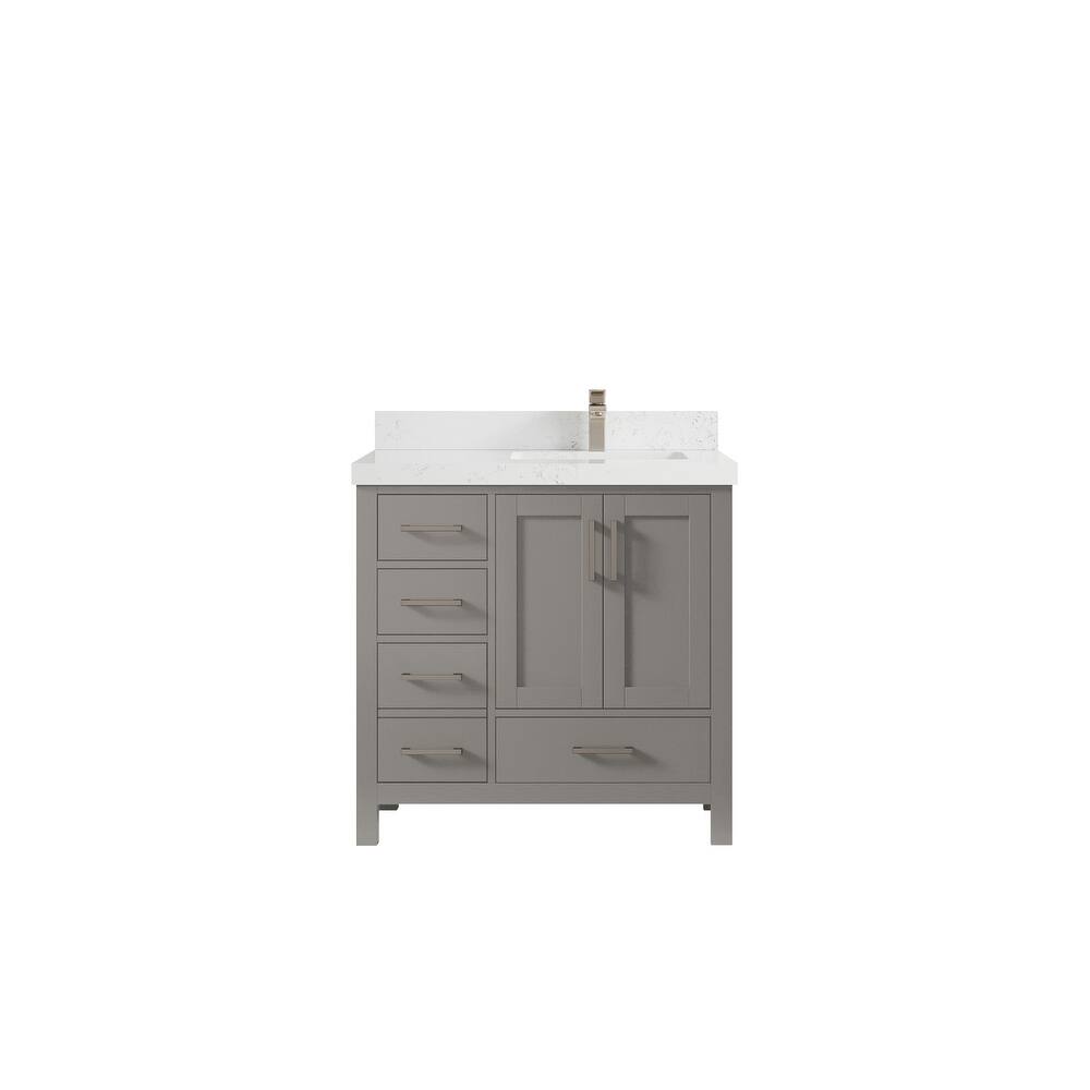 Willow Collections 36 in. W x 22 in. D Malibu Right Offset Sink Bathroom Vanity with Countertop