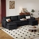 preview thumbnail 21 of 28, Moasis 142 Inch Modular Velvet Sectional Sofa with Movable Ottoman and Pillow Armrest for Living Room Black