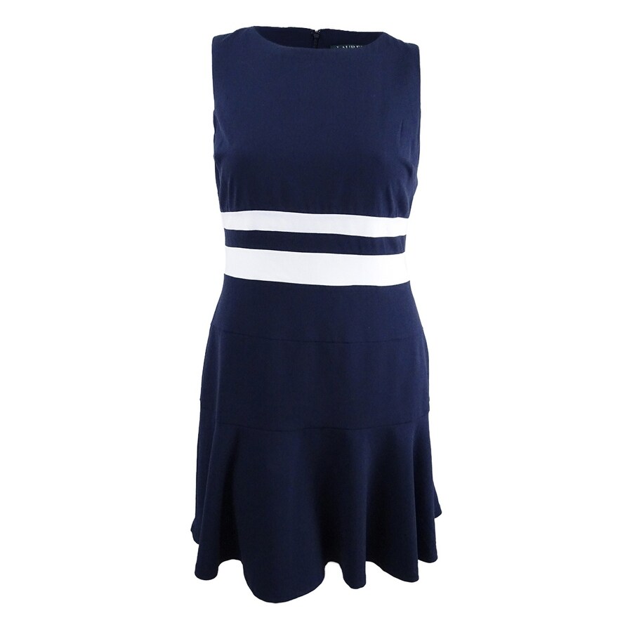 ralph lauren navy and white dress
