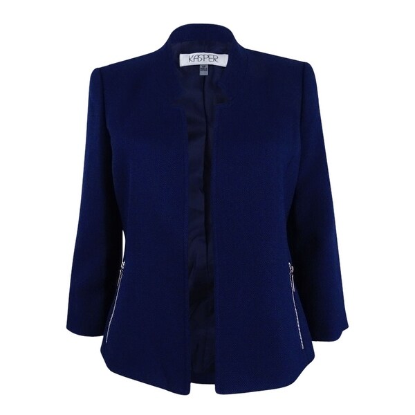 Shop Kasper Women's Jacquard Blazer Bright Navy Free Shipping Today