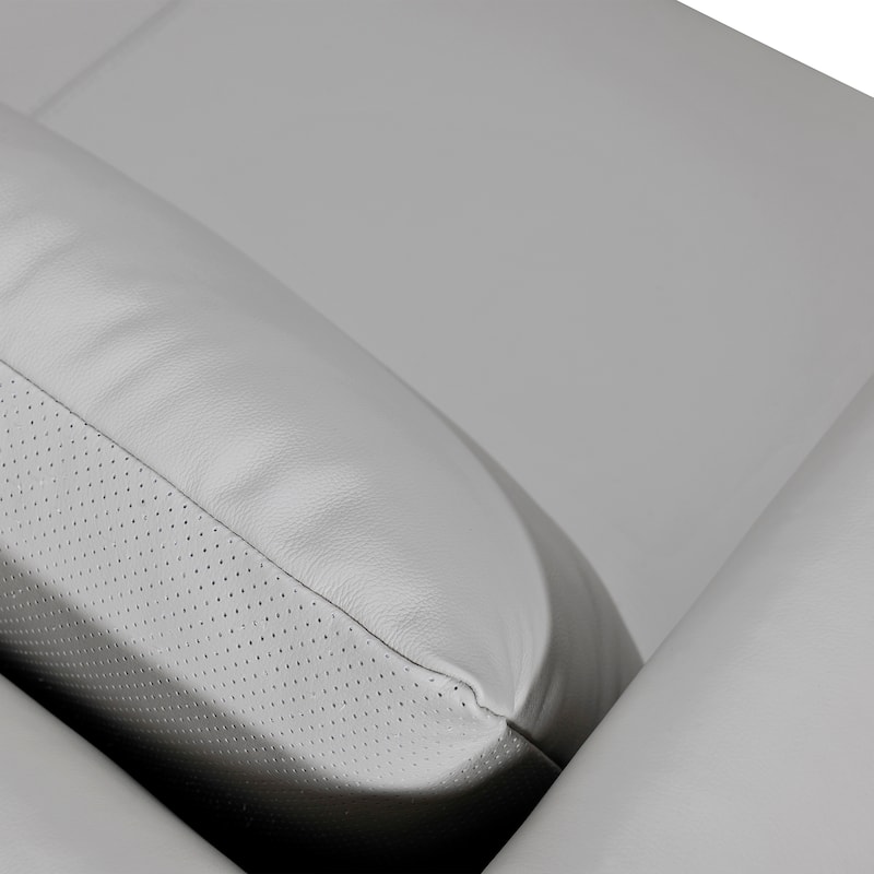 Vincenza 85" Dove Gray or Brown Leather Sofa by Armen Living