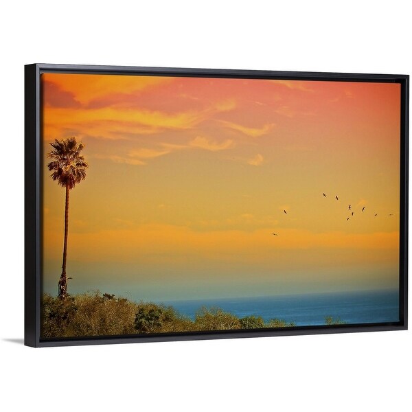 Malibu Beach Sunset Scene Canvas LED Painting Home Office Wall Decoration 