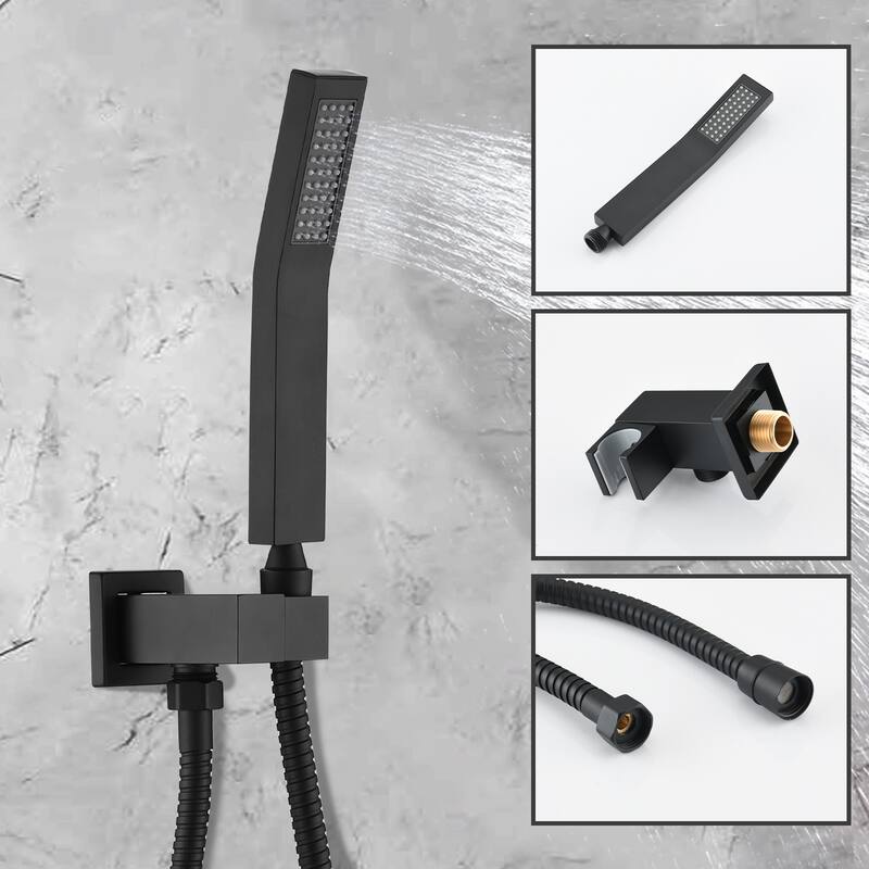 shower system Bathroom Deluxe rain mixed shower combination set wall mounted rain shower head system shower faucet