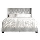 preview thumbnail 58 of 82, CraftPorch Glam Button Tufted Wingback Upholstered Bed SilverGrey - Full