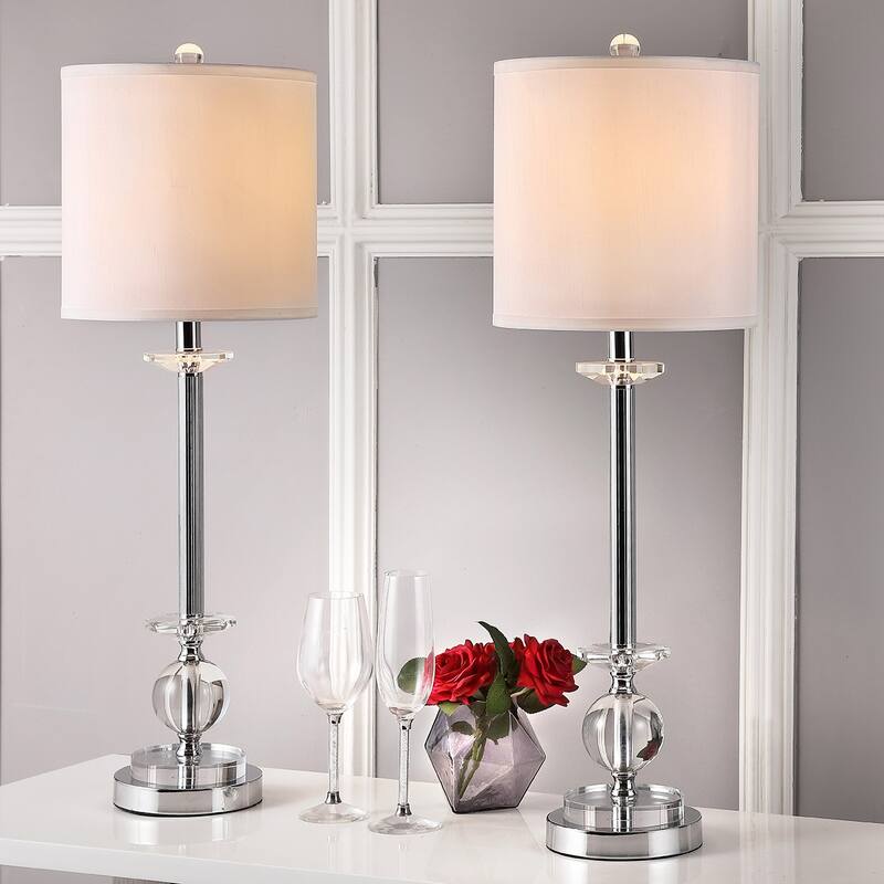SAFAVIEH Lighting Tanja 31-inch Crystal Crystal Candlestick Lamp (Set of 2) - 10"x10"x31" - 10Wx10Dx31H