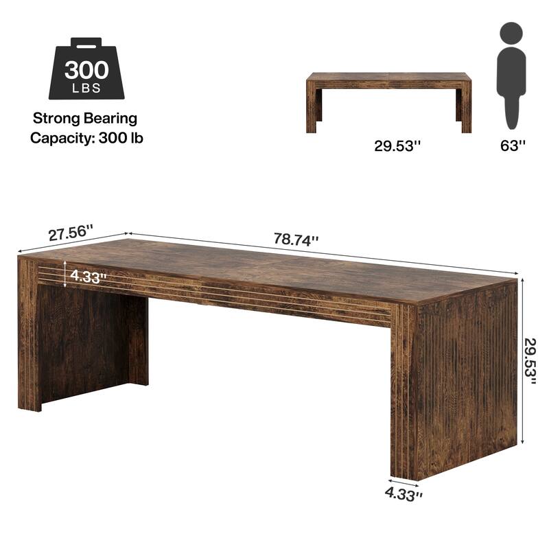 79 Inch Extra Long Desk, Two Person Desk Double Desk for Home Office