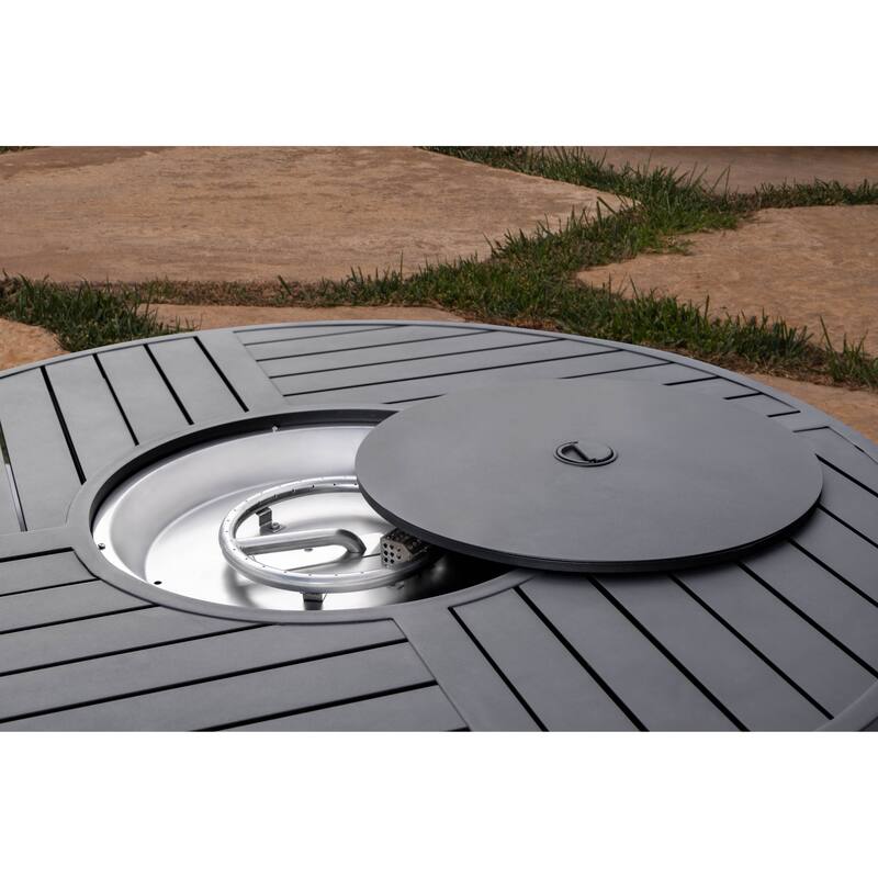 Abbyson Santorini Black Outdoor Fire Table