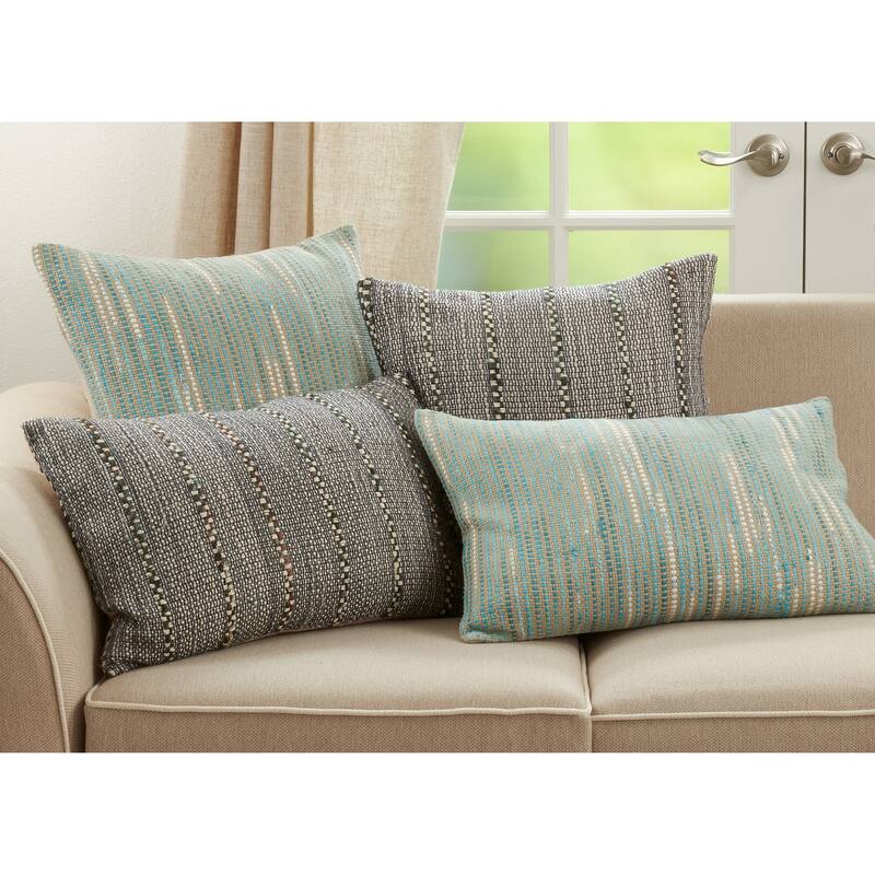 Throw Pillow With Striped Woven Design