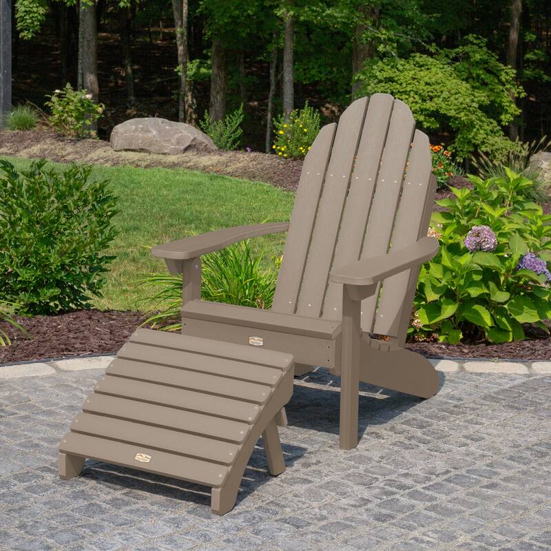 HIGHWOOOD Essential Adirondack Chair with Folding Ottoman