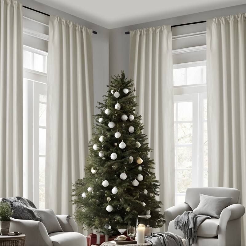 Exclusive Fabrics Blackout Textured Faux Dupioni Silk Curtains (1 Panel) - Luxurious Elegance and Superior Light Control