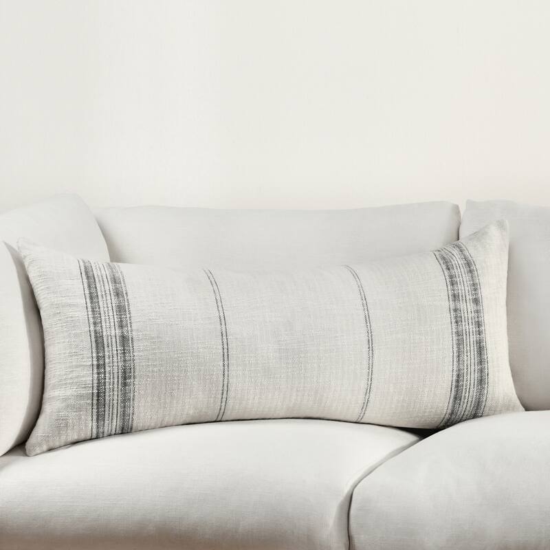 Villa by Classic Home Ria Gray Cotton Throw Pillow