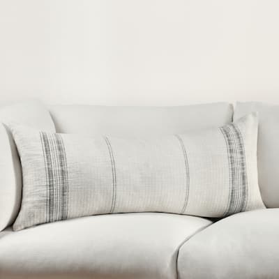 Villa by Classic Home Ria Gray Cotton Throw Pillow
