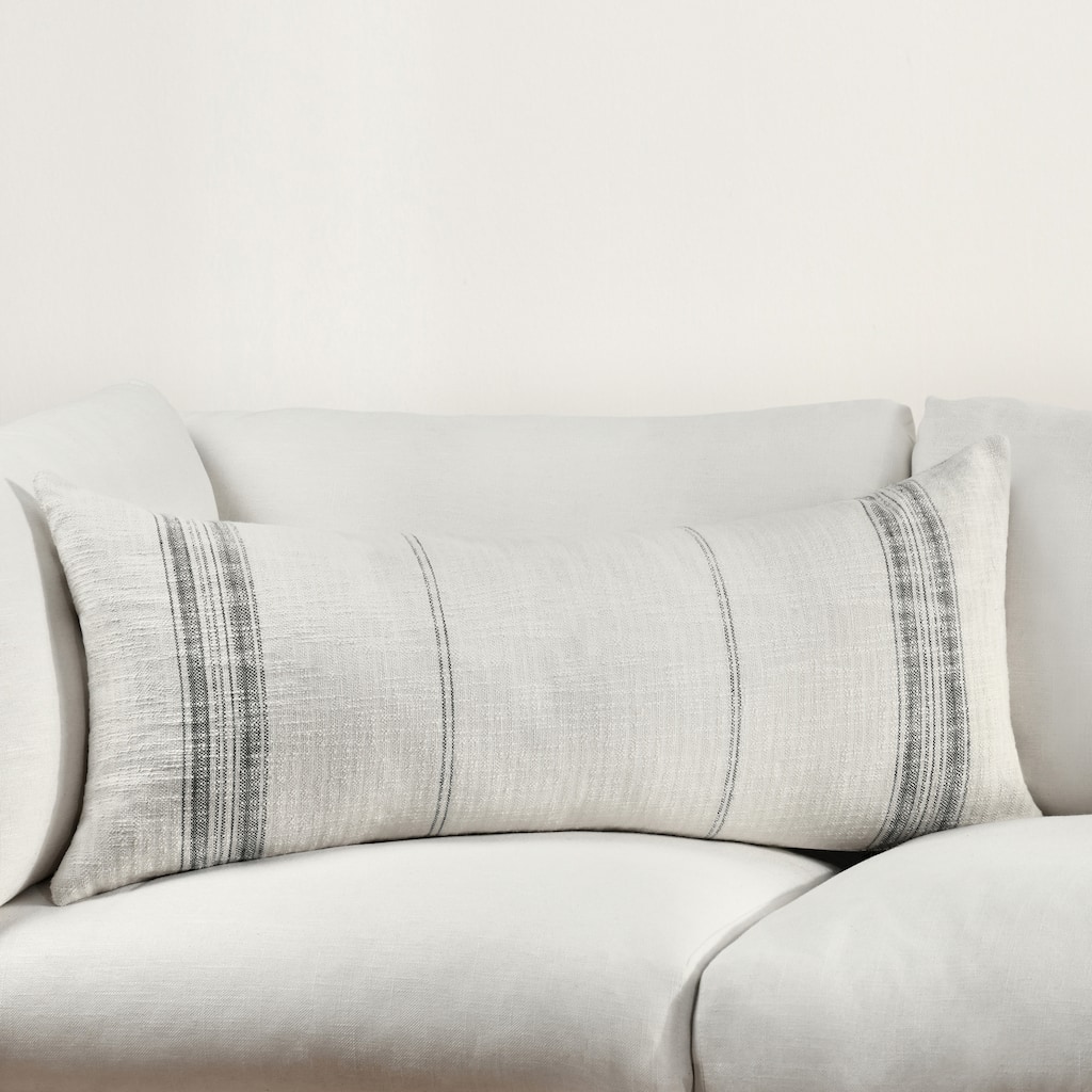 Villa by Classic Home Ria Gray Cotton Throw Pillow