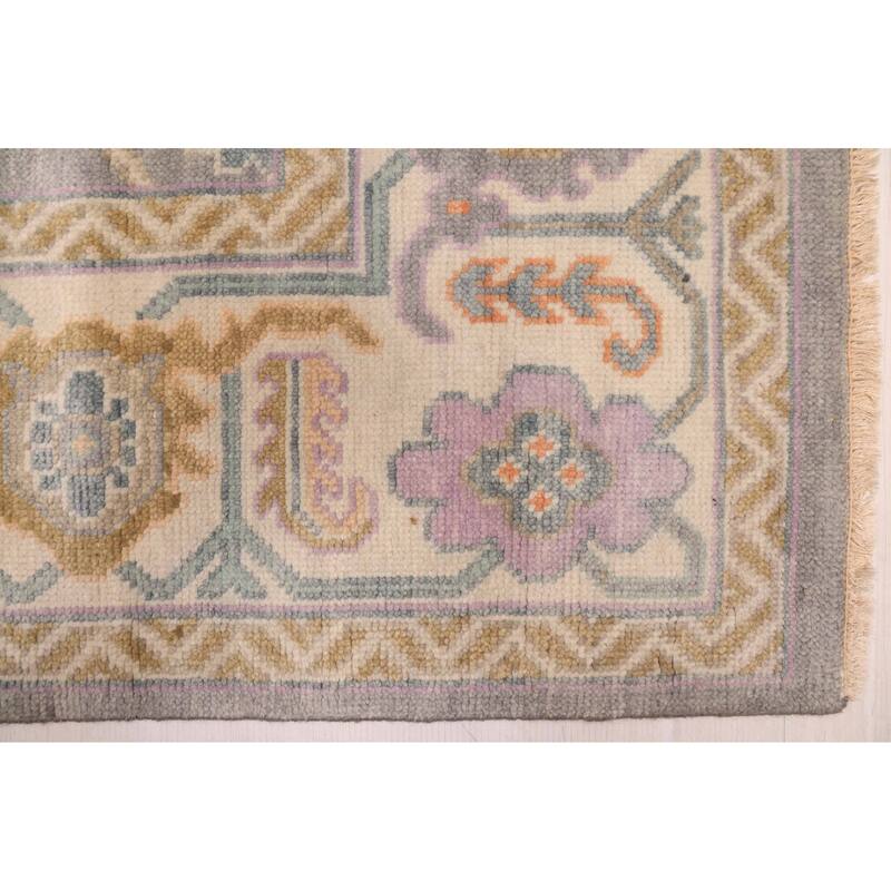 ECARPETGALLERY Hand-knotted Modern Oushak Grey Wool Rug - 7'10 x 9'10