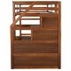 preview thumbnail 11 of 13, Wood Bunk Bed with Twin Trundle and 3 Storage Stairs, Walnut