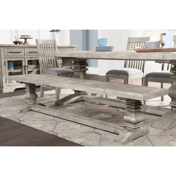 slide 2 of 9, Sagrada Sierra Grey Wood Dining Bench