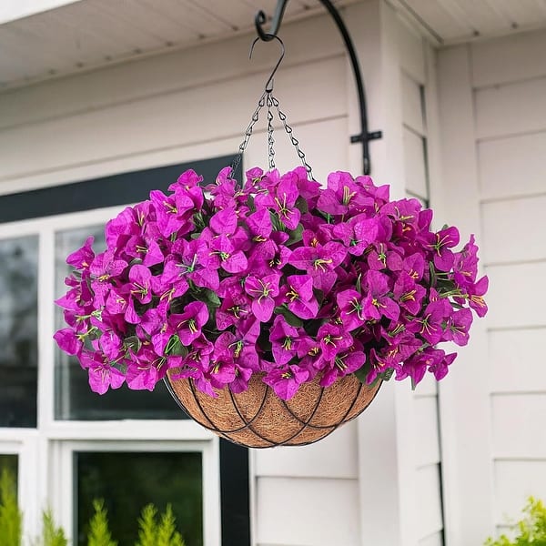 Artificial Hanging Baskets Fake Flowers, Plants for Outdoor - 17.7"D x 15"W  x 15"H - Bed Bath & Beyond - 42869586