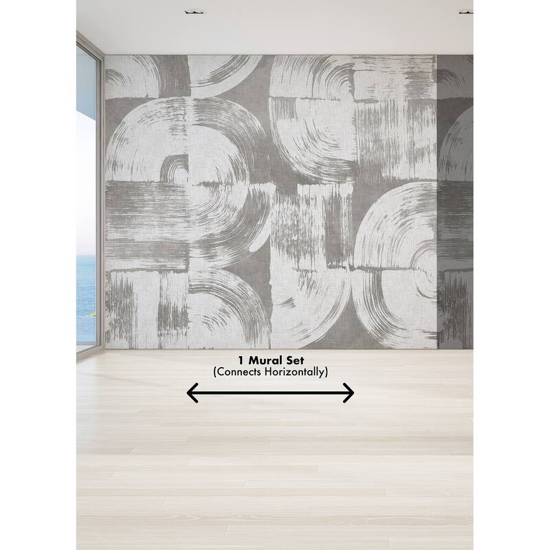 REMIX Walls by Katie Hunt Brushstrokes Dove Grey Wall Mural