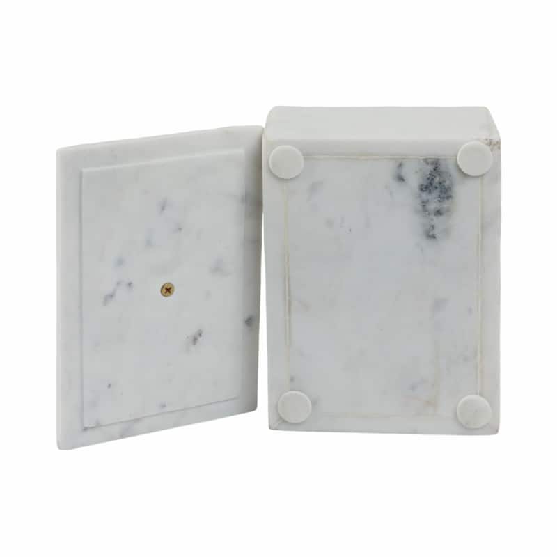 Marble Rectangular Box with Removable Lid - Home Decor