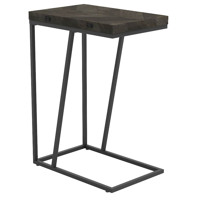 Carly Expandable Engineered Wood C-Shaped Side Table
