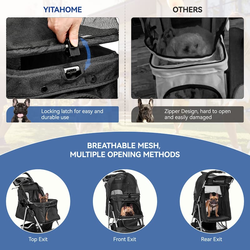 Moasis Pet Stroller with Latch Closure