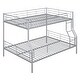preview thumbnail 19 of 17, Full XL Over Queen Metal Bunk Bed, Black