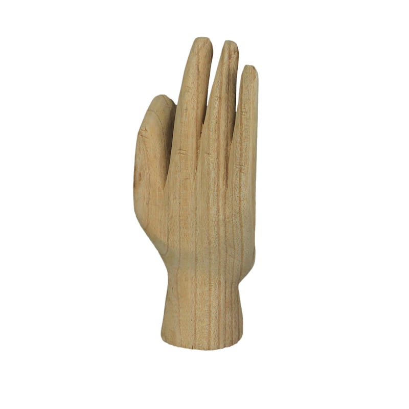 Zeckos Carved Wooden A-Ok Hand Gesture Statue 8 Inches High - 8 X 3.25 X 2.25 inches