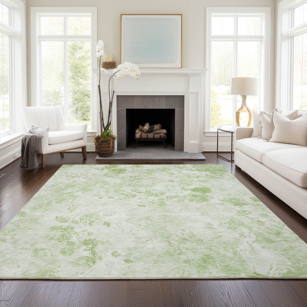 Machine Washable Indoor/ Outdoor Chantille Vanishing Floral Rug